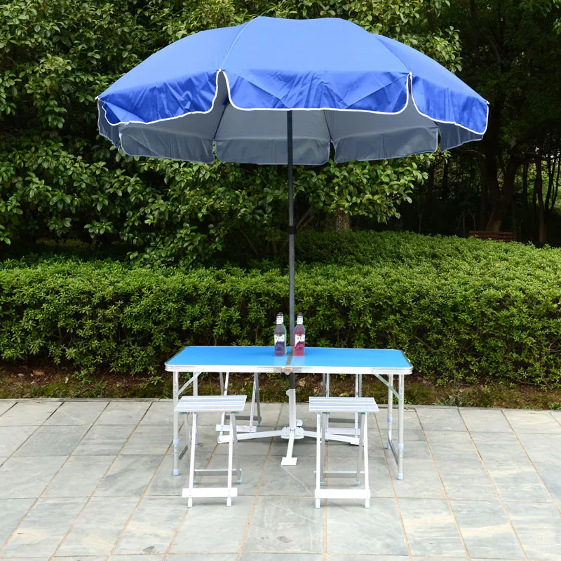 Height Adjustable Outdoor Furniture Sets 1 Table 4 Chairs Folding Desk Portable Camping Picnic Foldable AL Ultralight Tables