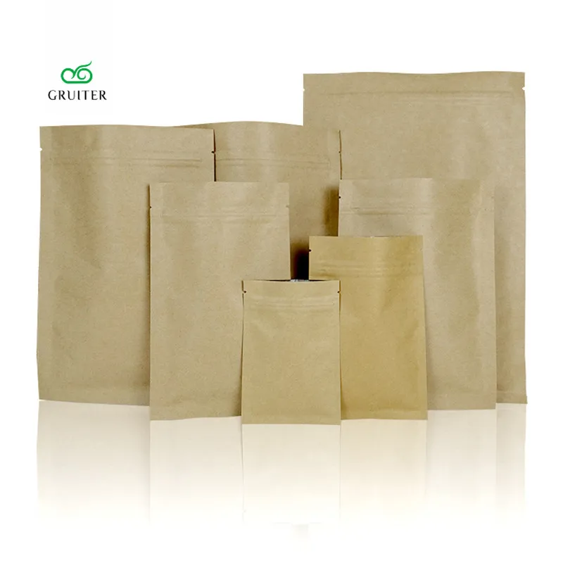 Top Quality Multi sizes for 100 Brown Kraft Paper Bags Heavy Duty Mylar