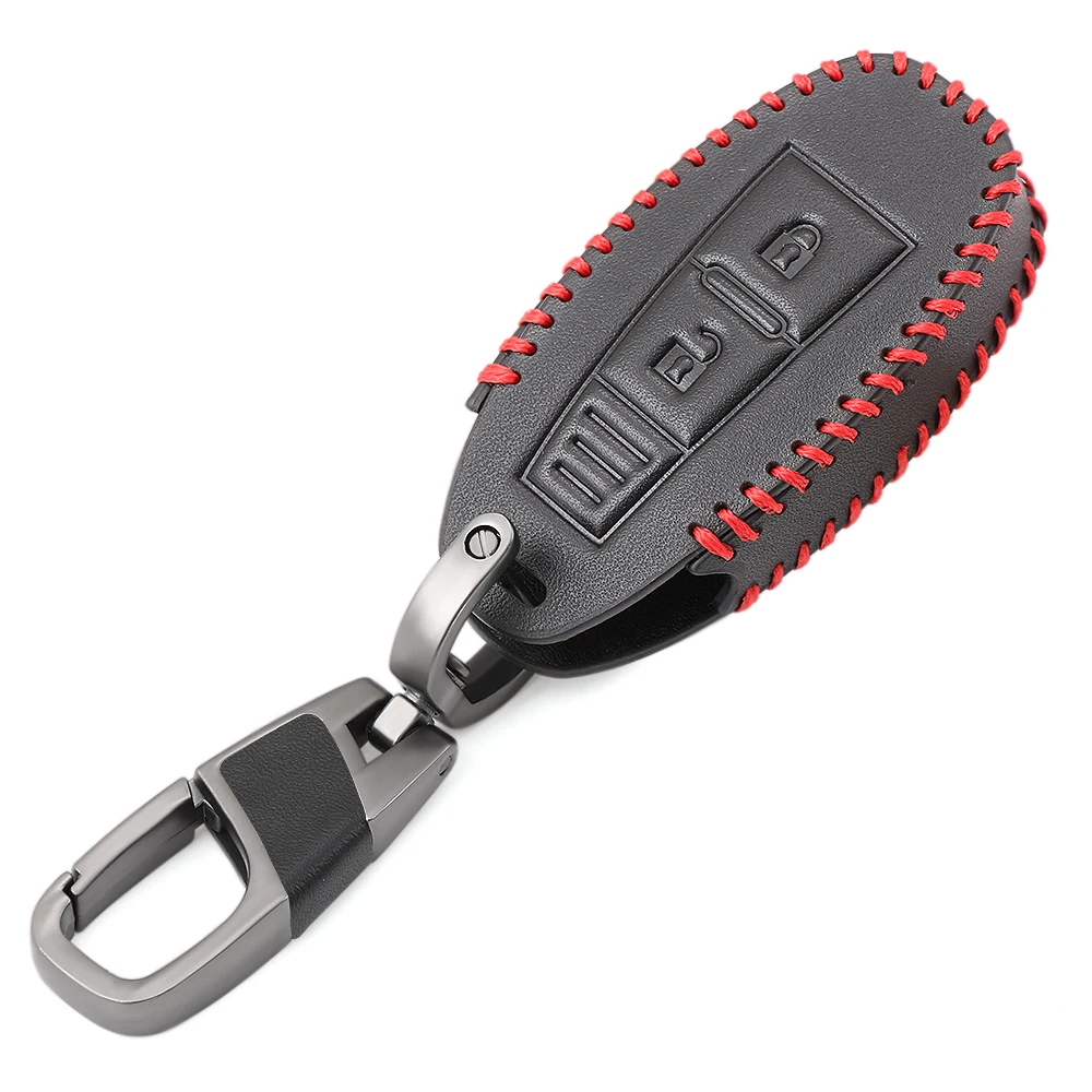 Car Key Shell 2 Button Leather Car Remote Key Fob Shell Cover Case For Suzuki Vitara Swift Ignis Kizashi SX4 Baleno Ertiga