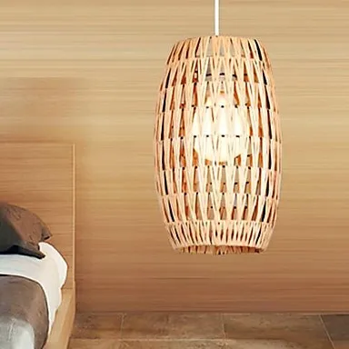 

Modern Simple LED Pendant Light Lamp For Living Room Brown The Cane Makes Up Handwork Free Shipping