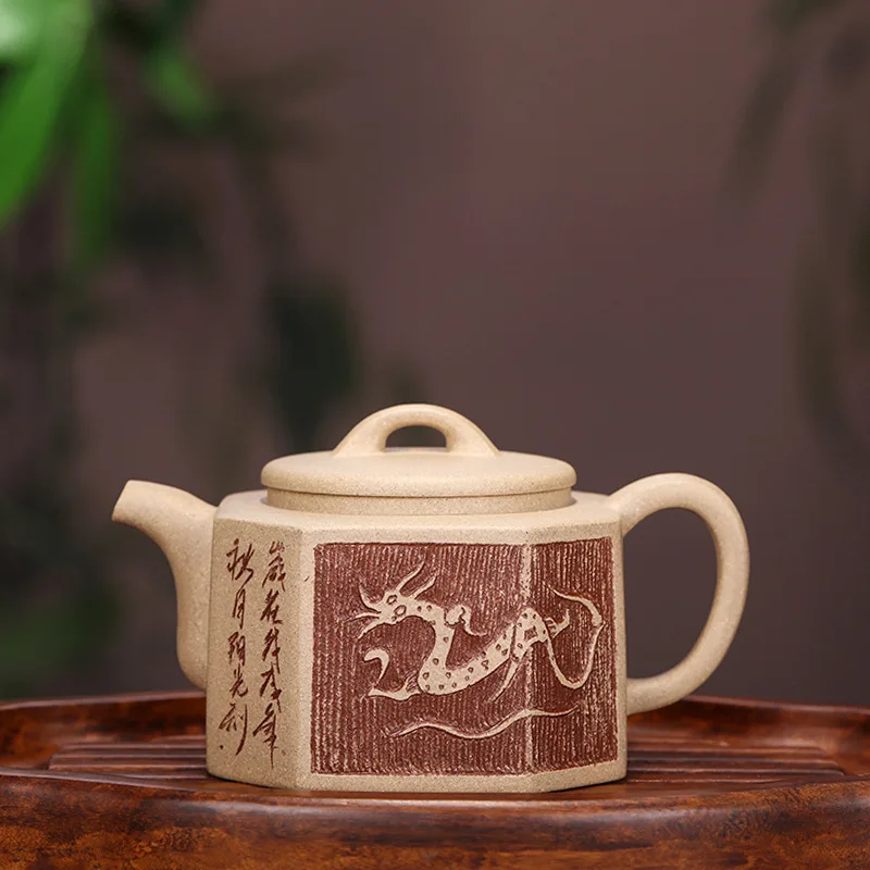 

Pottery Teapot Customized Source Wholesale Factory Direct Famous Manual Raw Ore Section Mud Engraving Social Commitment Kettle