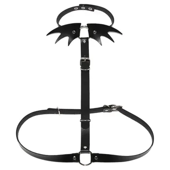 

Harajuku Style Belt Collar Wing Nice Sexy Punk Goth Heart PU Leather Belt Neck Thigh Ring Garter Accessory Drop Ship