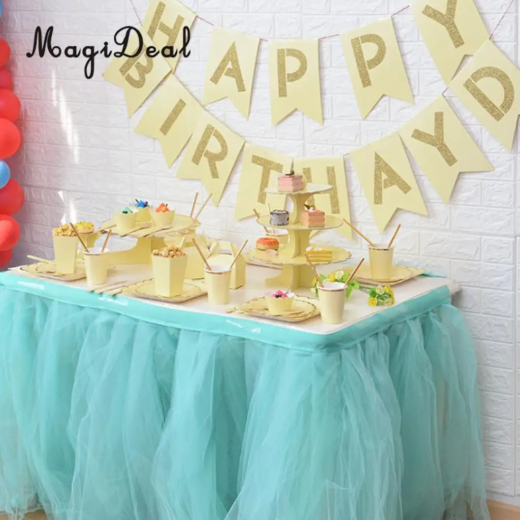MagiDeal Pack of 4 Disposable Cake Display Stand Dessert Cupcake Holder Tray Wedding Birthday Party Decor Blue+Yellow