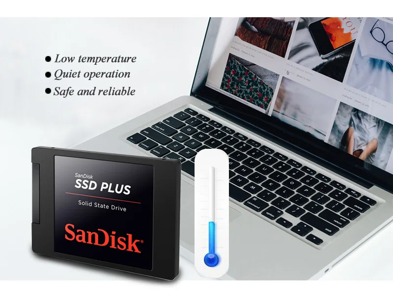 Твердотельный накопитель sandisk SSD PLUS, 120 ГБ, 240 ГБ, 480 ГБ, 520 м/с, Внутренний твердотельный диск, жесткий диск SATA3 2,5 для ноутбуков, настольных ПК