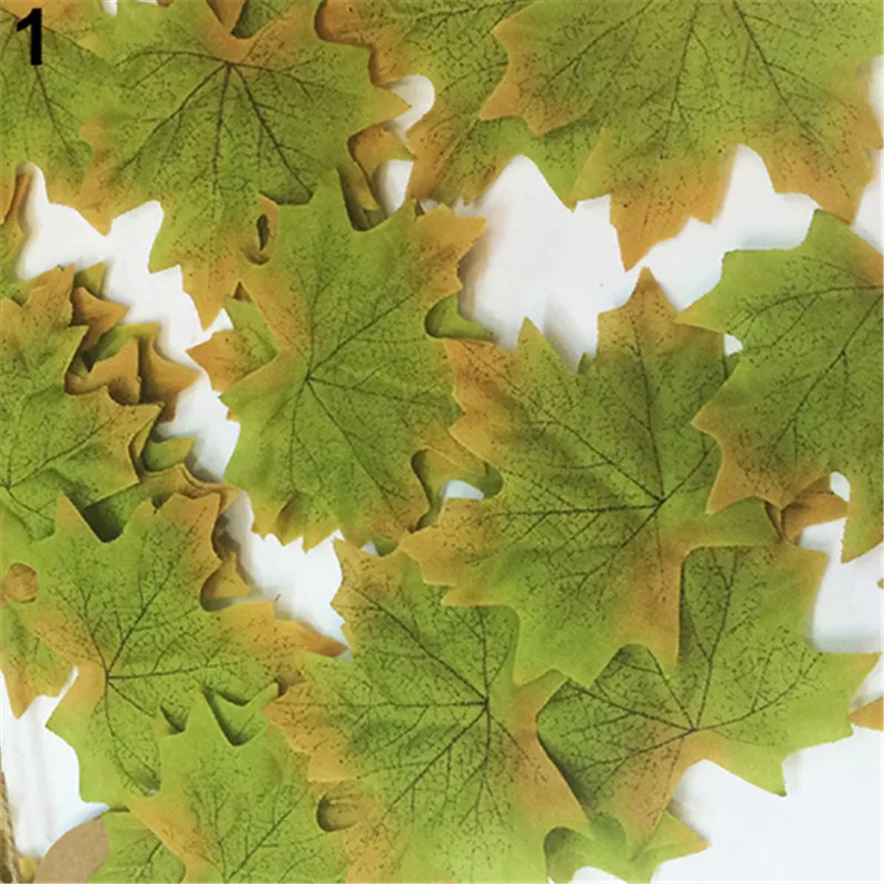 Hot Selling 100 Pcs Fall Fake Silk Leaves Wedding Favor Autumn Maple