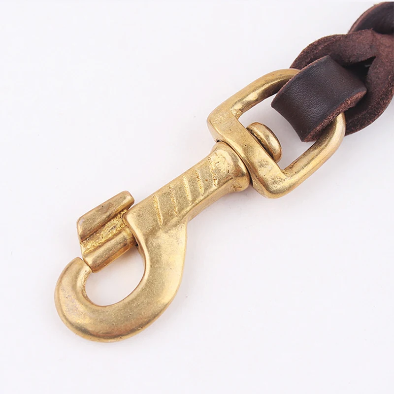 High Quality Genuine Leather Pet Dog Leash Luxury Strong Puppy Collar Leash Lead For Large Dogs S/M/L/XL