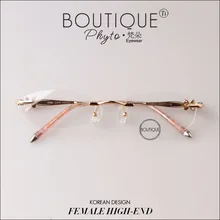 Высокое качество чистый титан женские очки Близорукость Оптические ультра легкие женские очки без оправы женские очки элегантность 10015 розовый