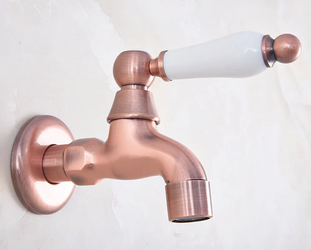 

Antique Red Copper Outdoor Faucet Garden Water Tap / Mop Pool Faucet / Laundry Sink Cold Water Tap Bidcock Faucet Bav333