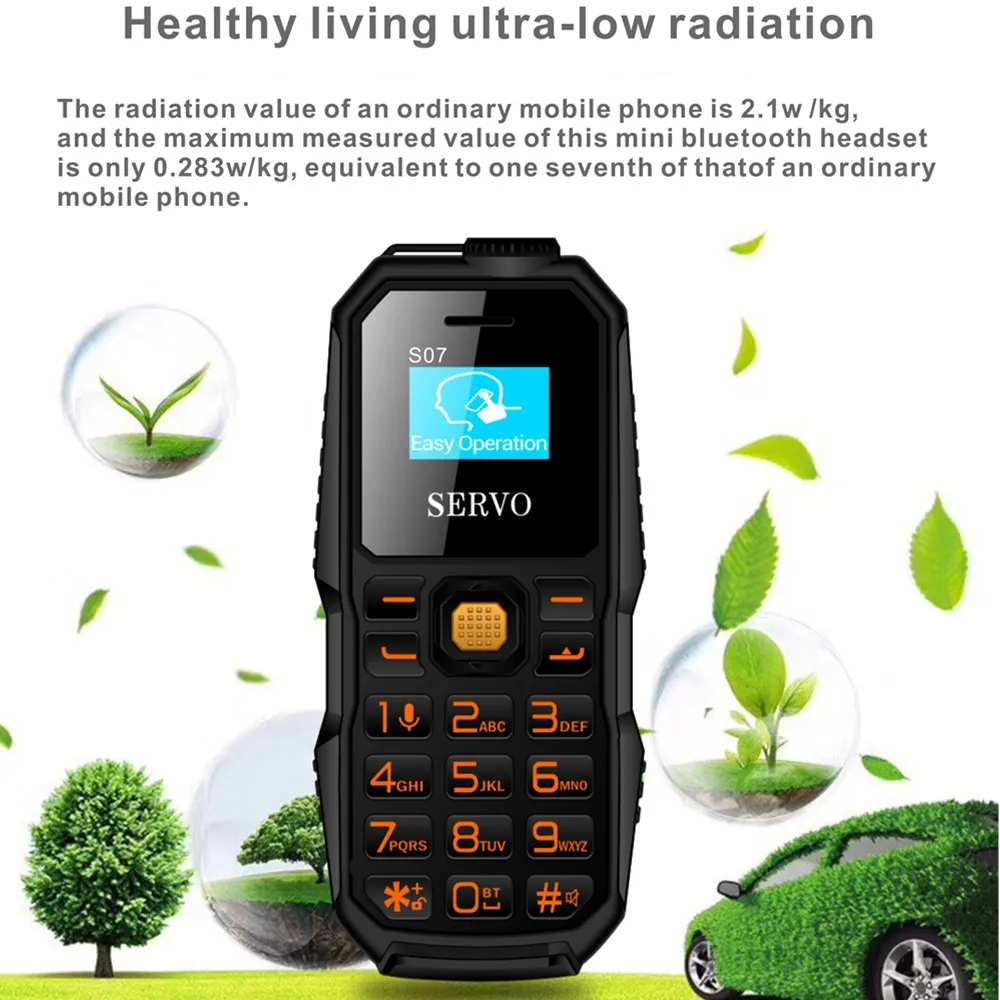 SERVO S07 Bluetooth дозвон мини мобильный телефон 0 66 &quotмаленький экран GSM низкое