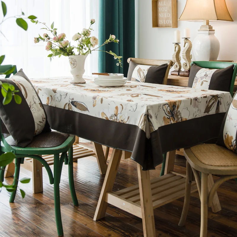 

splice Flowers tablecloth Breakfast Dinner rectangle square Antiderapant Tablecloth Home Kitchen Hotel Decor Nordic Table Cover