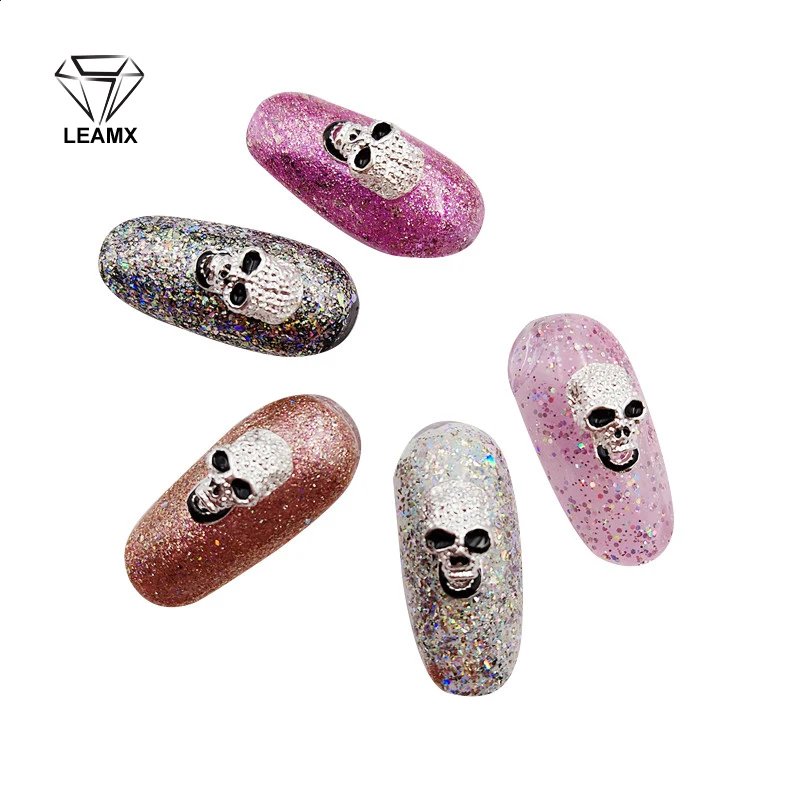 LEMAX Mix/Box 3D череп сплав для маникюра художественные украшения Хэллоуин череп со стразами ногти амулеты «сделай сам» девушки маникюр декор L474