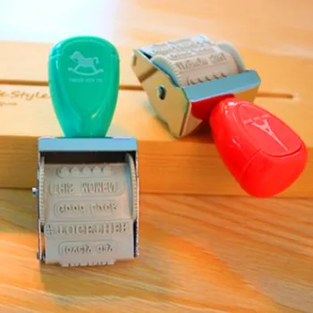 

New creative child gift cute stationary Zakka retro "flower" Rotating seal design of 12 English letters roller stamp