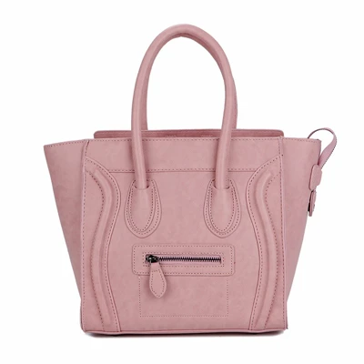 Для женщин сумка роскошные кожаные сумки дизайнер Большой смайлик сумка ручная сумка женская сумка через плечо из искусственной кожи Сумка sac a main femme sacoche - Цвет: Розовый