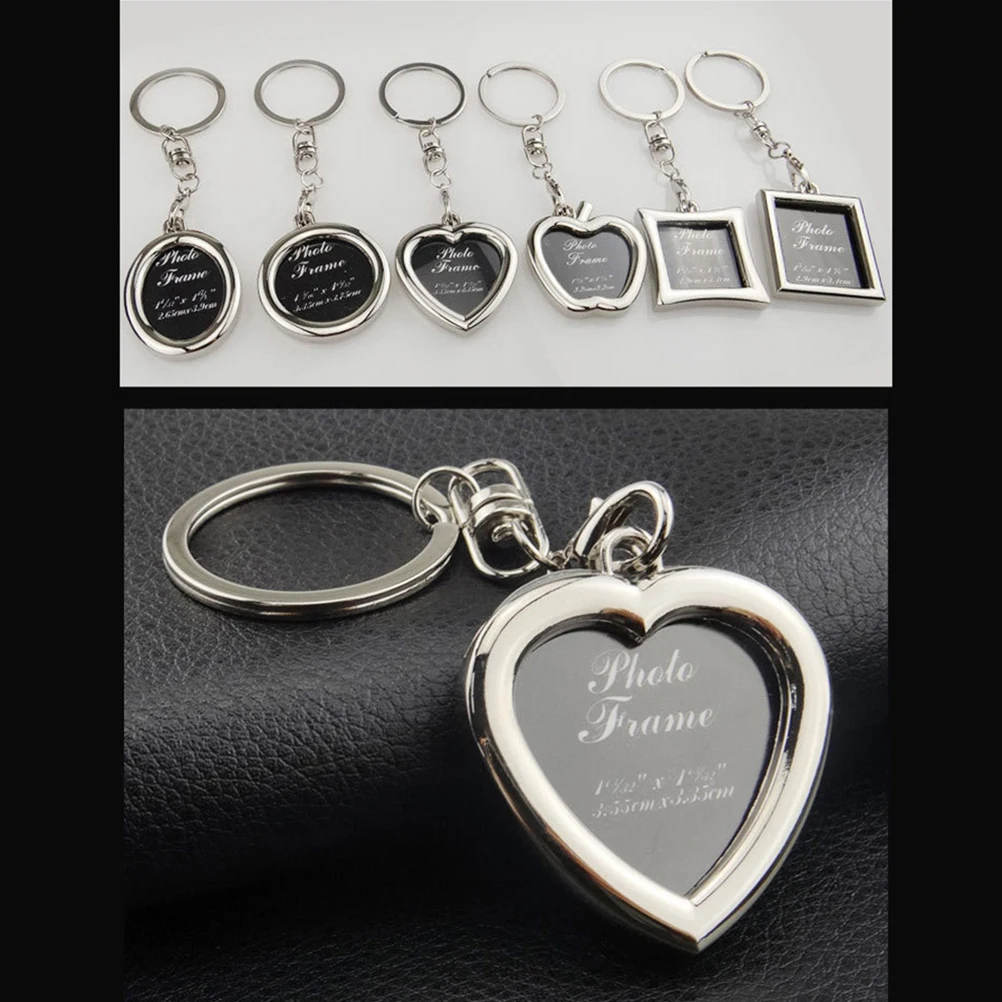 Fashion Mini Photo Frame Metal Keychains Key Rings Keyfob Gift for