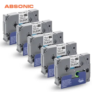 

Absonic 5PK Laminated Tape TZe-131 TZ131 12mm Labels Tape for Brother PT-D210 PT-H110 PT-D600 PT-H100 PT-D200 PT-P700 Typewriter