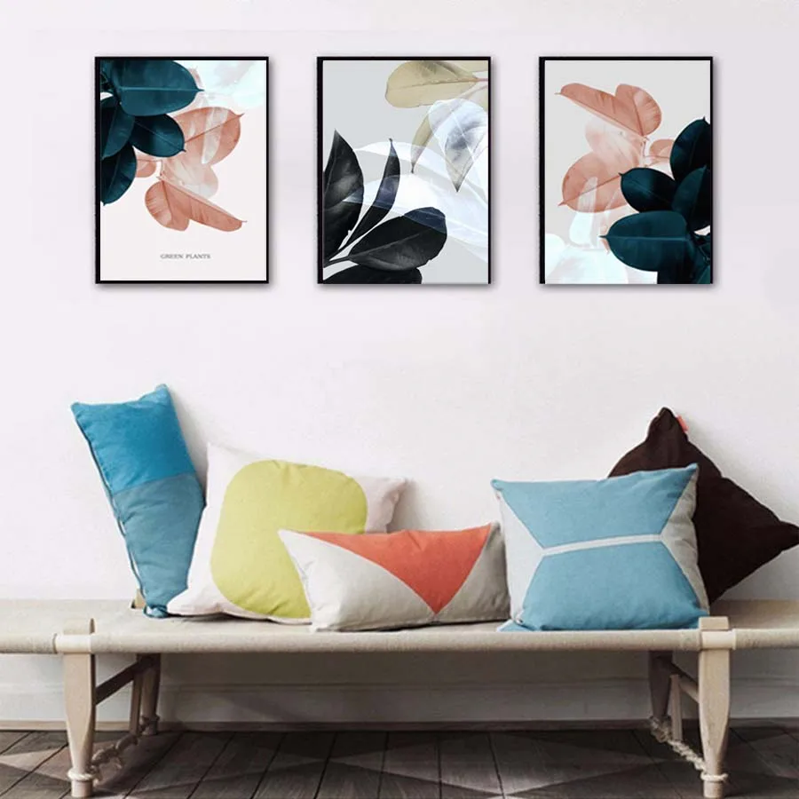 Nature Green Plants Color Leaves Nordic Landscape Poster&Print Wall Picture For Living Room Canvas Painting Art Mural Home Decor (3)