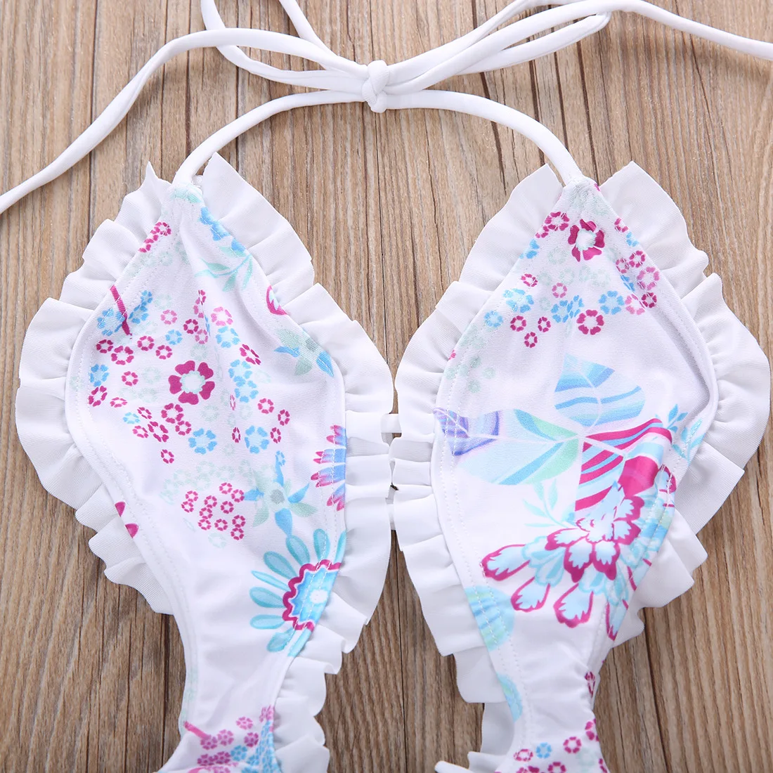 Бикини для маленьких девочек, Раздельный купальник-танкини с цветочным рисунком, купальный костюм, одежда для плавания