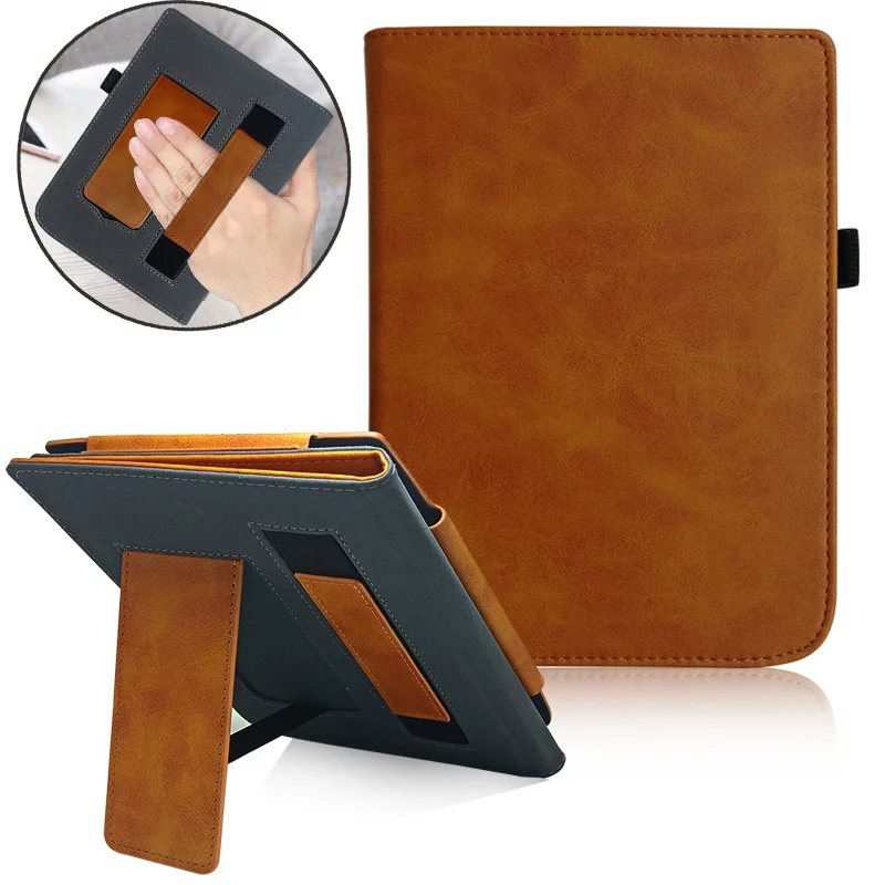 Из искусственной кожи чехол для 7,8 ''Pocketbook 740 InkPad 3 PocketBook InkPad 3 Pro E-books портативный кронштейн Ручной Автоматический Режим сна/пробуждения - Цвет: Business brown