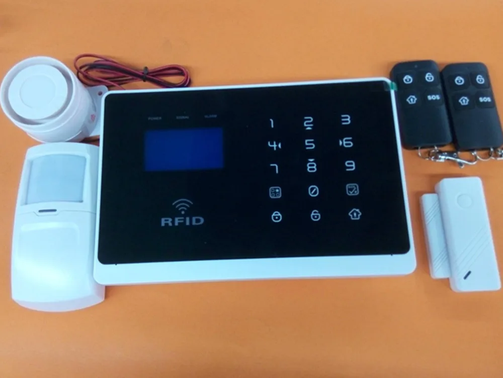 

GSM alarm system with RFID card and Touch keypad English/French/Spanish optional
