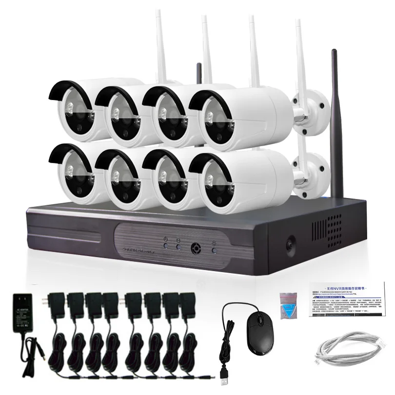 Wi fi 8 КАНАЛЬНЫЙ NVR Surveillance Kit Plug & Play P2P 2.0MP HD 1080 P 20 м Ночного Видения