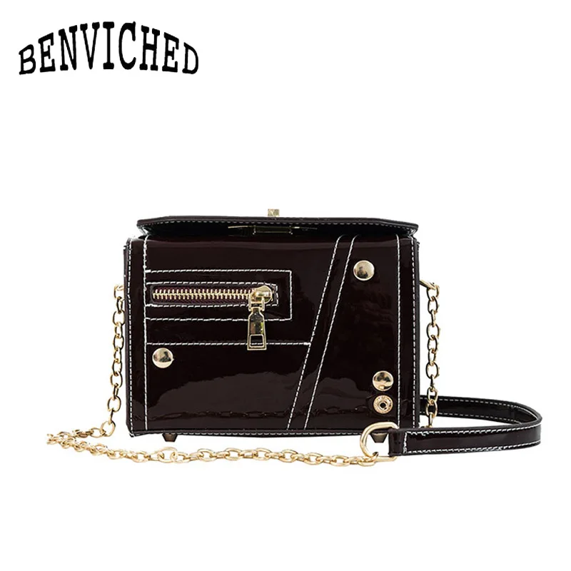

BENVICHED 2019 European Hot Brand Designer Motorcycle Bags Women Clothing Shoulder Jacket Bags Messenger Bag Women Handbag A09