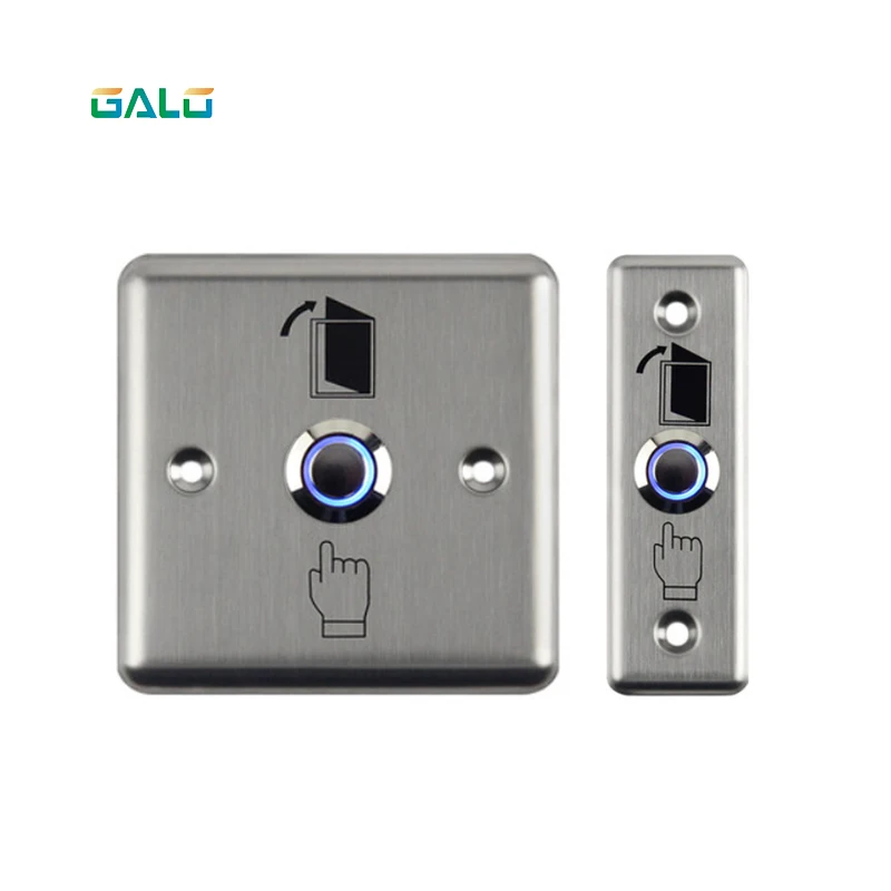 

Stainless Steel Door Exit Button Switch With LED Blue Backlight emergency push button switch For Home Security