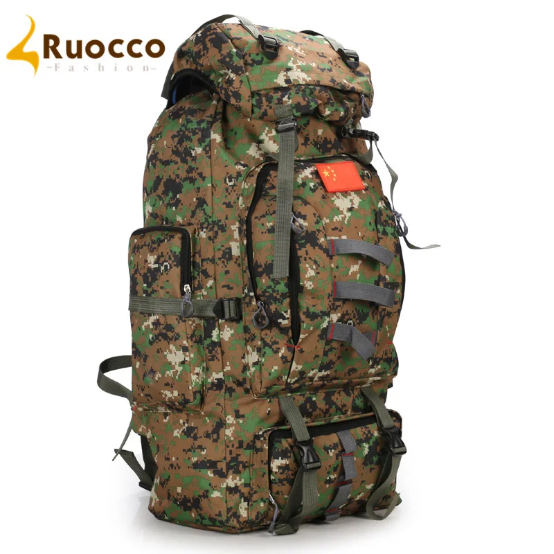 Mountaineering 75L Military USMC Army Backpacks Male Camouflage Molle