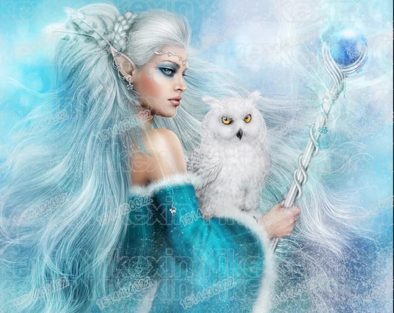 

Full Round Drill 5D DIY Diamond Painting "Fairies and owls" 3D Embroidery Cross Stitch 5D Decor Gift
