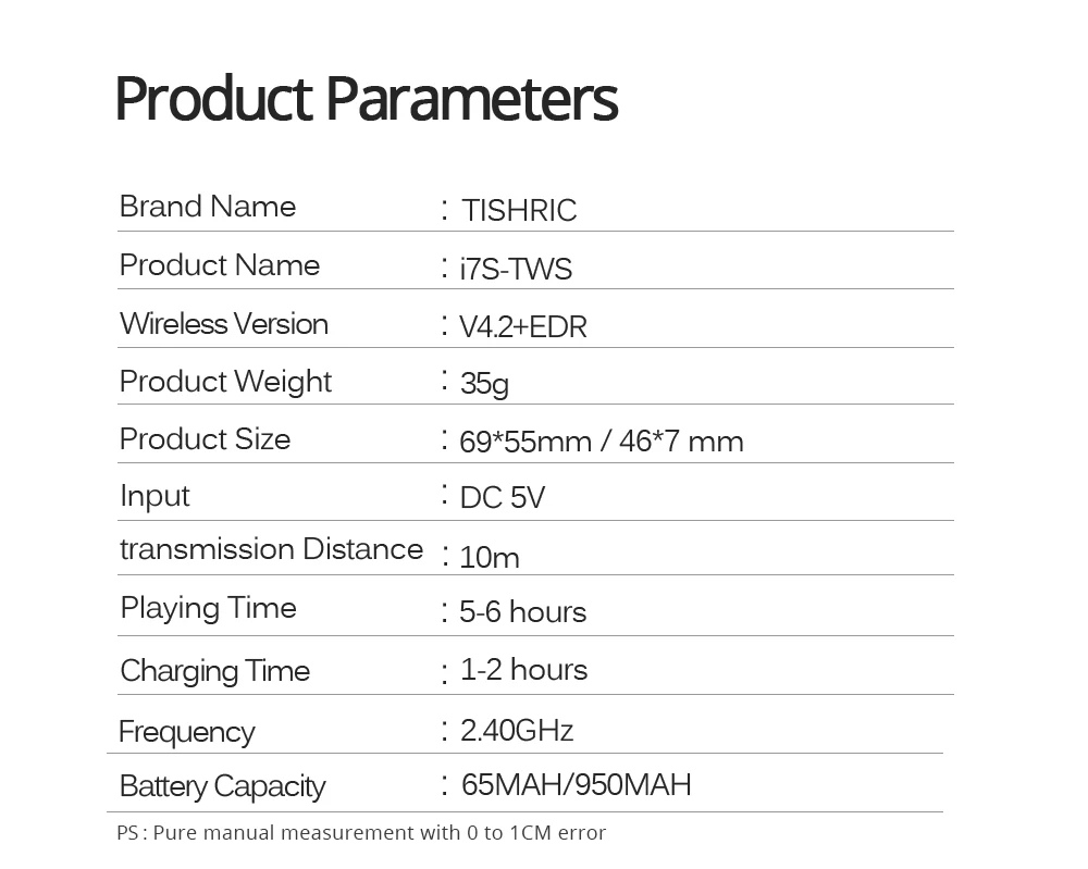 I7 i7s Tws мини беспроводные Bluetooth наушники стерео наушники гарнитура наушники-вкладыши Портативный с зарядкой для iPhone телефона