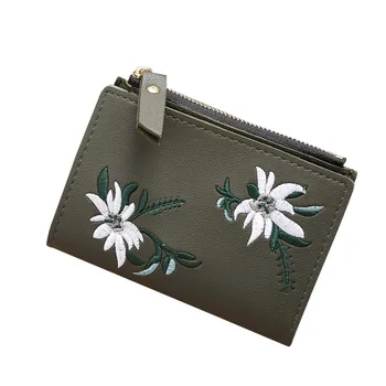 

Superior Quality Women Floral Print ating Fashion Women Embroidery Zipper Short Wallet Coin Purse Card Holders Handbag #382