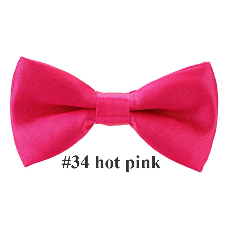 Детские простые галстуки-бабочки, галстук для фрака для мальчиков, общие вечерние жаккардовые бабочки, галстук-бабочка для детей, 42 цвета - Цвет: 34 hot pink
