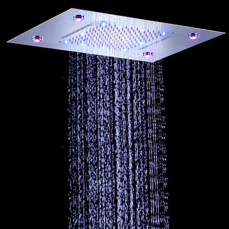 Showers Ceiling Rainfall Overhead Shower LED Light Auto change 360