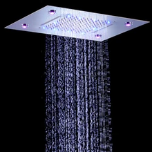 Showers Ceiling Rainfall Overhead Shower LED Light Auto-change 360*500mm Waterfall Shower Head Colorful Bathroom Showerheads Showers Ceiling Rainfall Overhead Shower LED Light Auto-change 360*500mm Waterfall Shower Head Colorful Bathroom Showerheads