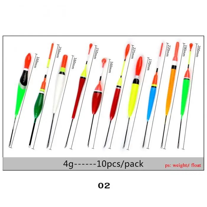 Новые поступления 10 шт./лот смешивания Размеры красочные прочный Рыбалка свет Stick набор поплавков вертикальный буй поплавок Открытый