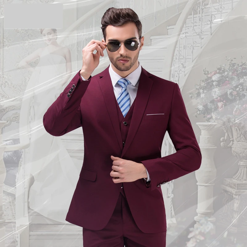 S 4xl 7 Colors Jacket Vest Pant Free Shipping2015men Business Suit Tuxedo Wedding Suits Groom Men 3 Piece Suit Dress Suit Purple Tuxedo Wedding Suit Suit Purplewedding Suit Aliexpress
