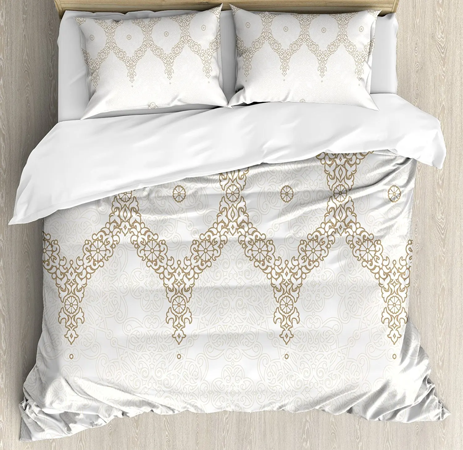 Moroccan Duvet Cover Set Ornate Background With Traditional Soft