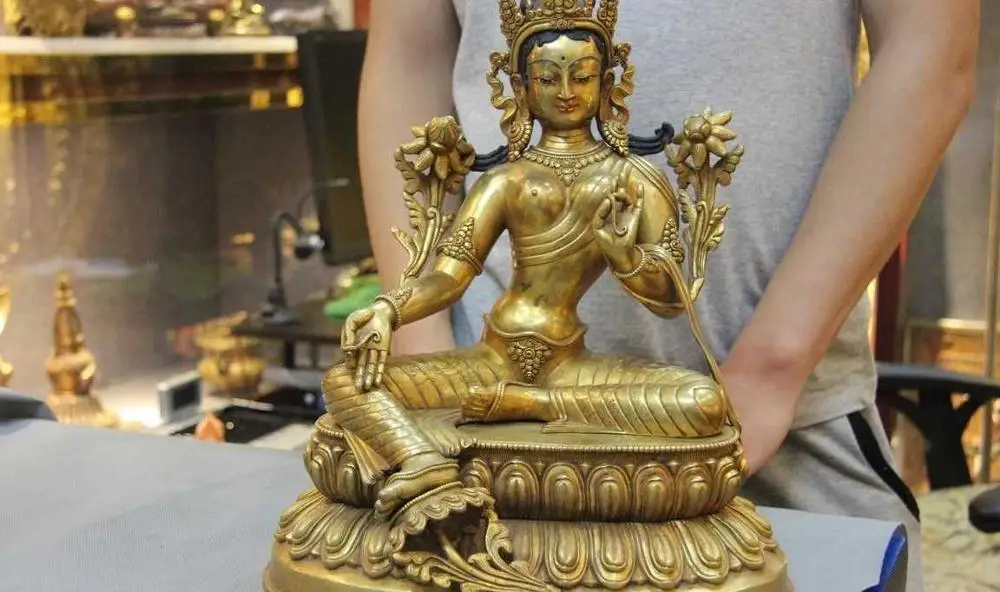 Collana Con Ciondolo Pixiu Di Giada Placcato Oro E Buddha Guanyin - Foto 7
