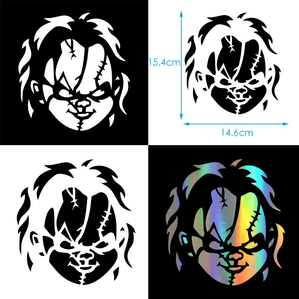Chucky Motorcycle Car Styling BlackSilver Car Sticker Vinyl Decal 14.6cm15 (4)