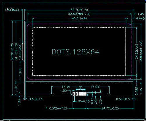Модуль с ЖК дисплеем 128x64 графической матрицей и подсветкой для тестер