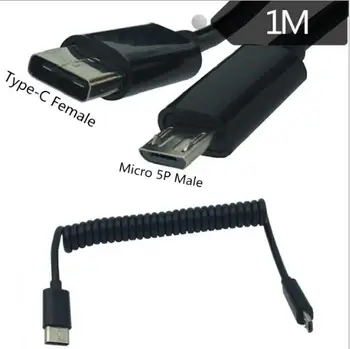 

Android data spring line micro Usb revolution 3.1 Type-c female extension for Xiaomi Huawei LeTV mobile phone charging
