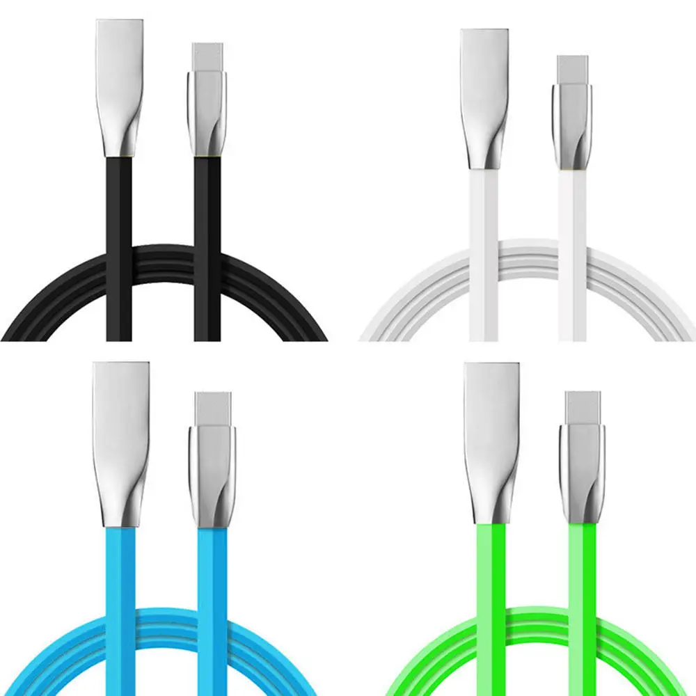 

100pcs/lot Zinc Alloy Type-C USB-C Fast Sync Data Charging Cable Line Cord For Mobile Phone Accessory Bundles Charger