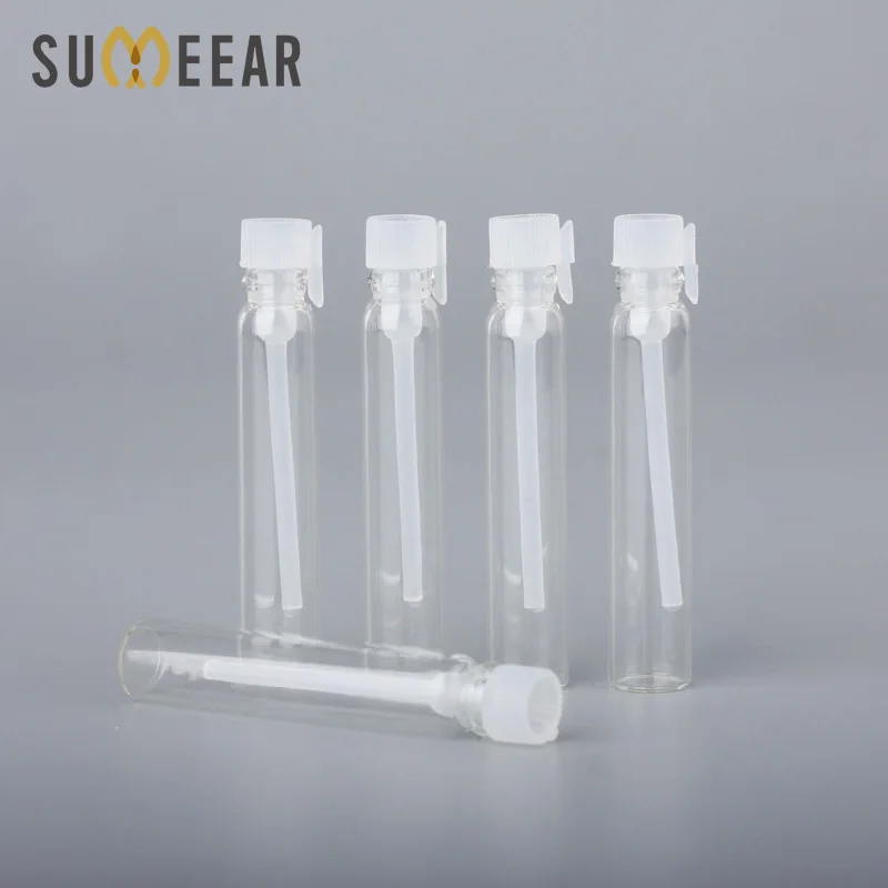 

Wholesale 100Pcs/Lot 2ml White Sample Perfume Bottle Refillable Glass Perfume Bottle Test Tube Essential Oils Trial Pack Tube