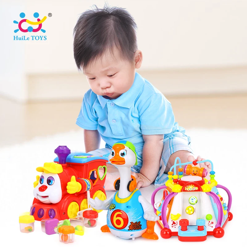 

Wholesale Baby Toys Multifunctional Game Toys & Electric Hip Pop Dance Swing Goose & IQ Train On Wheels Electric Toy