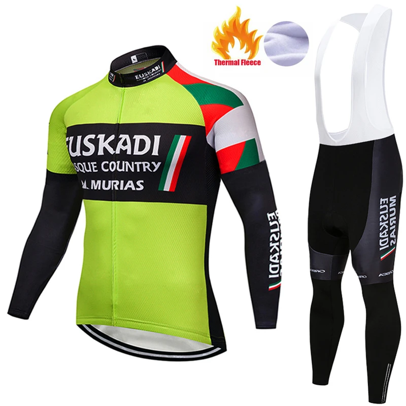 

Winter 2018 EUSKADI TEAM Cycling TOPS 9D pad bike pants suit Ropa Ciclismo mens Thermal fleece pro Bike Maillot Culotte Clothing