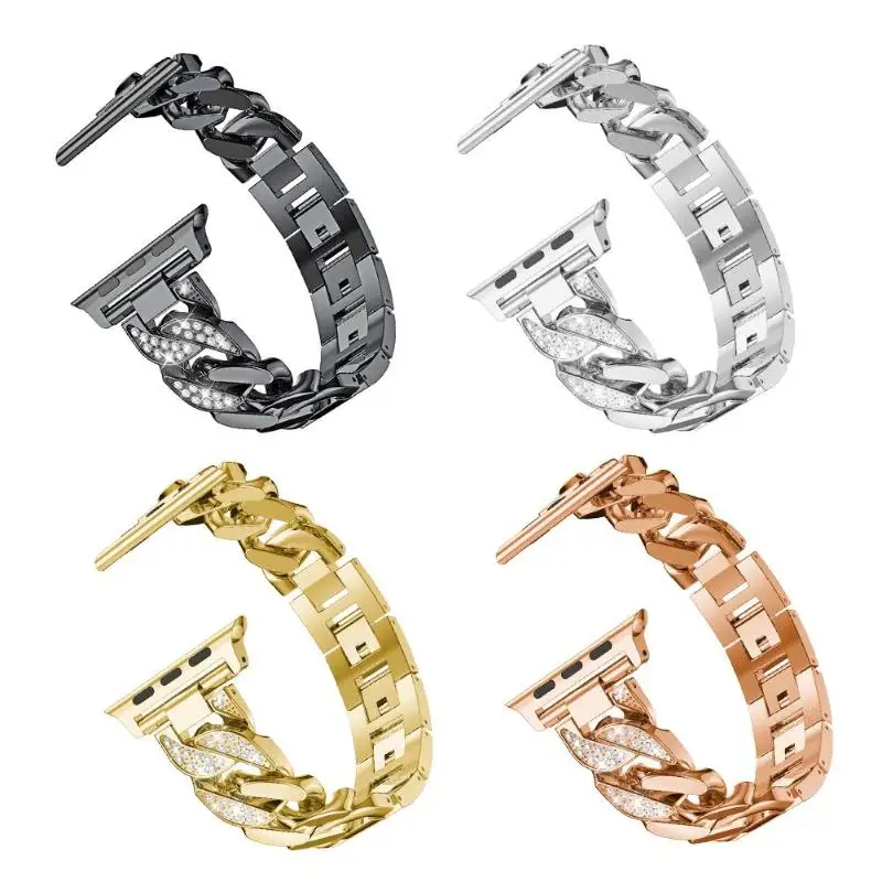 ALLOYSEED 1 шт. замена один ряд бриллиантов Кристалл Сплав часы браслет ремешок для Apple Watch 42 мм