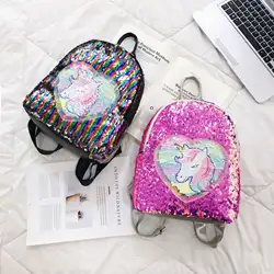 Рюкзак Mochila Mujer с блестками 2019, мини-рюкзак для женщин/Для девочек с единорогом, школьные сумки для подростков, школьный рюкзак для девочек