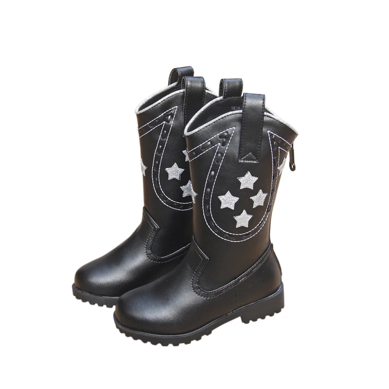 

2018 Winter New Arrival Girl Fashion Boots Fleece Warm Snow Children's Star Pattern Shoes Sewing Princess Cotton Free Shipping