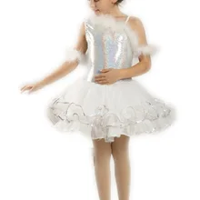 Профессиональная юбка-пачка трико детская Одежда для танцев милые костюмы для выступления с блестками для вуаль для принцессы