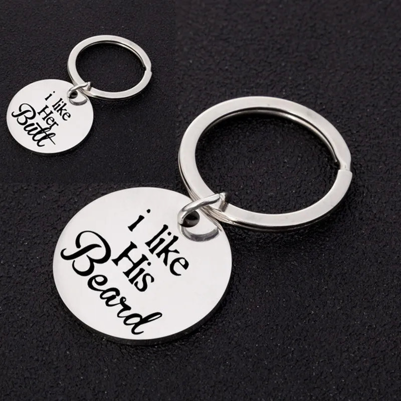 1 Pair Gift for boyfriend girlfriend Stainless steel Letter Keychain ...