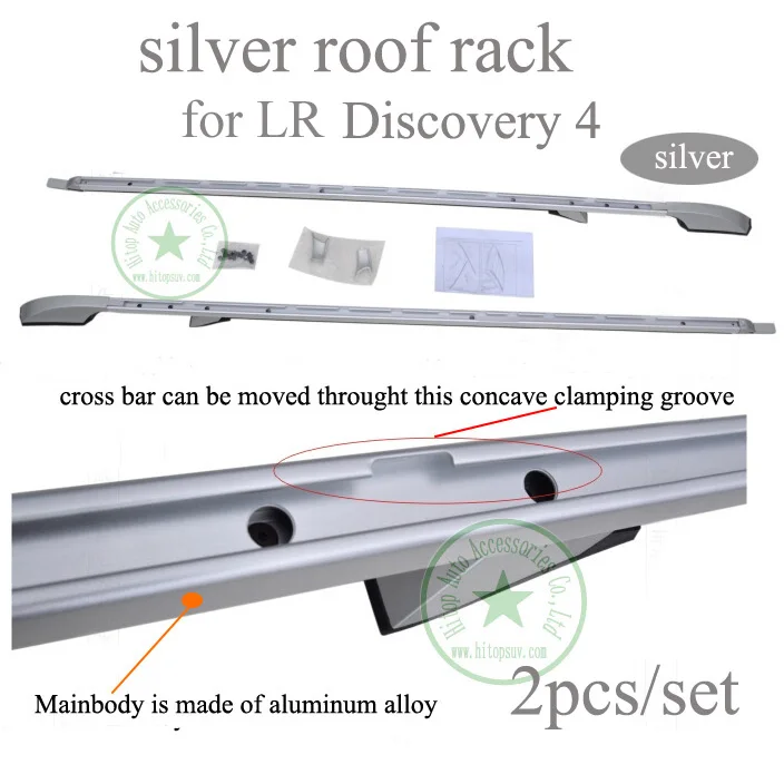 Багажник на крышу/Спойлеры и перекладина для новое открытие 4 удлинить версии, 4 шт./компл., высокая производительность, ISO9001 качество сделано в Китае - Название цвета: roof rack silver